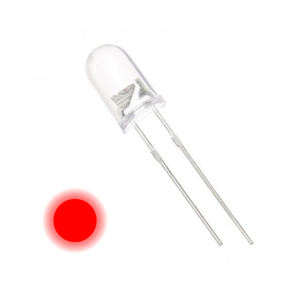 LED 5mm 3V Transparent ROUGE