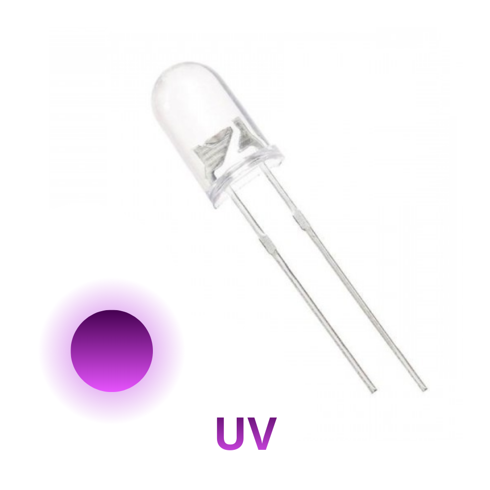 LED 5mm 3V Transparent ULTRA VIOLET