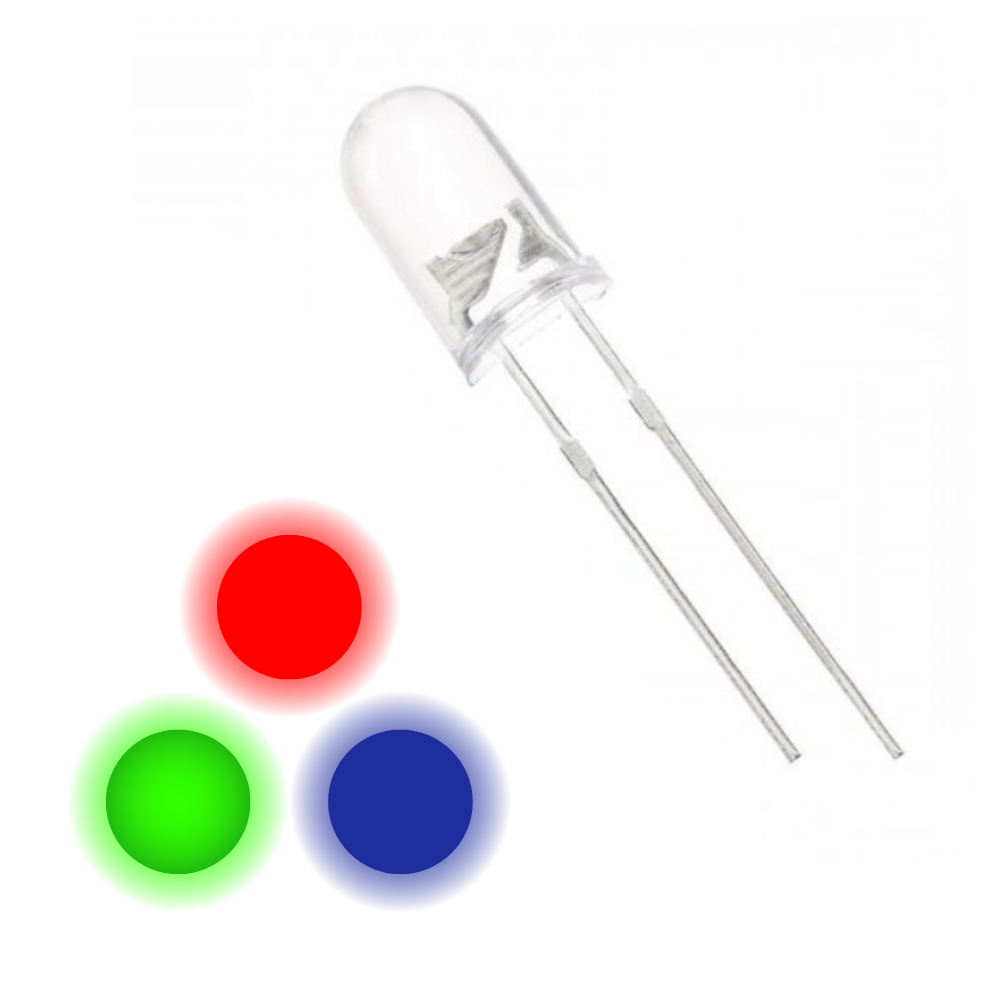 LED 5mm 3V Transparent RGB 2pin
